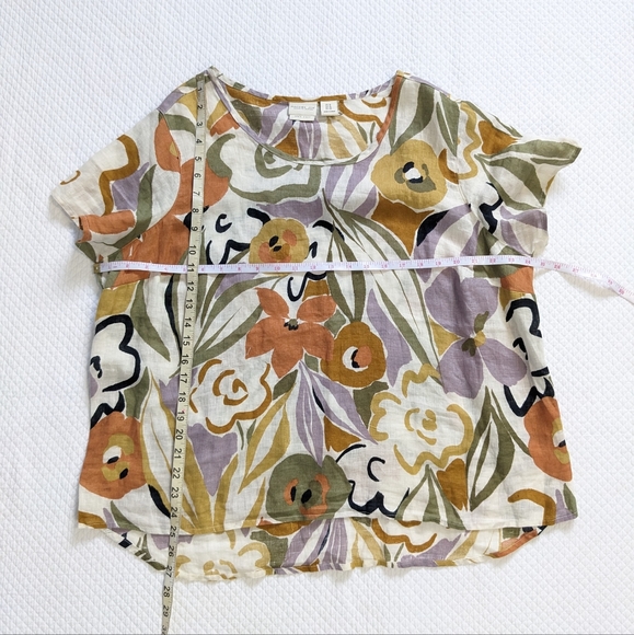 RACHEL ZOE Linen Short Sleeve Blouse Shirt - Picture 7 of 8